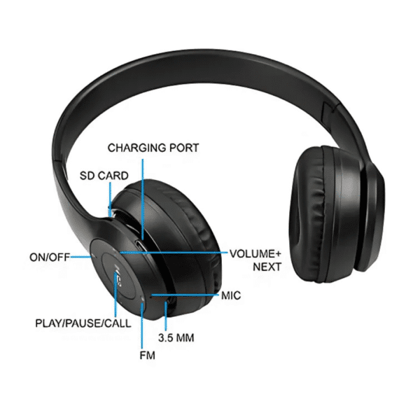 P47 Wireless Headphone Bass