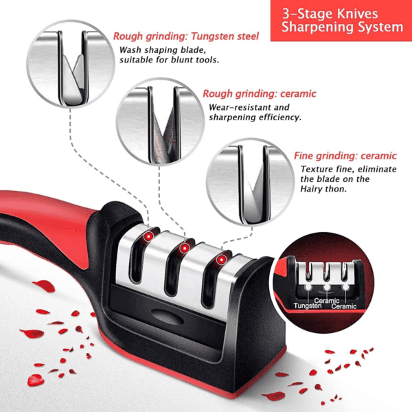 Knife Sharpener Stainless Steel 3 Slots