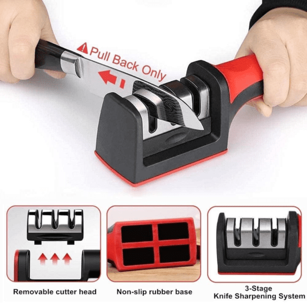 Knife Sharpener Stainless Steel 3 Slots