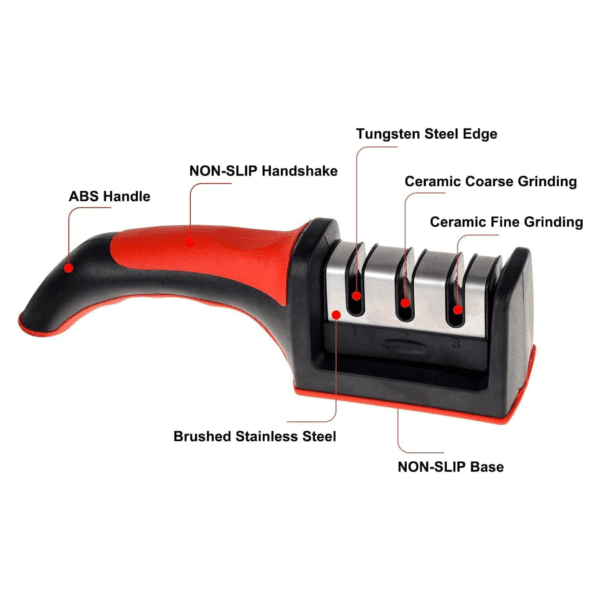 Knife Sharpener Stainless Steel 3 Slots