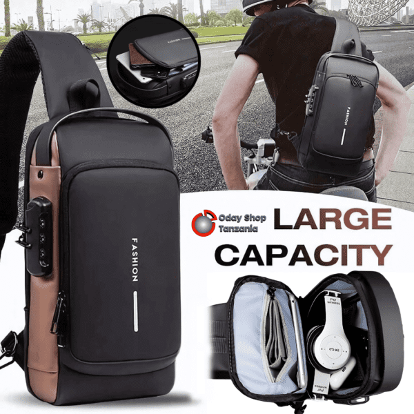 Fashion Waterproof Chest Bag USB