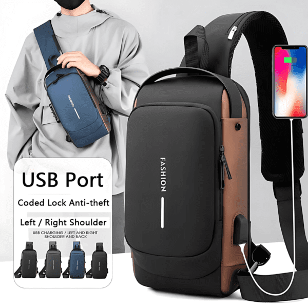 Fashion Waterproof Chest Bag USB