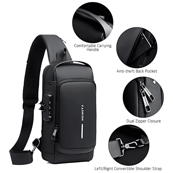 Fashion Waterproof Chest Bag USB