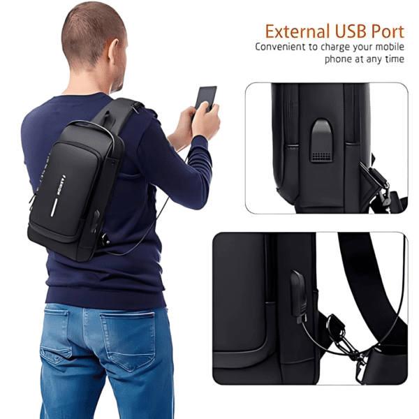 Fashion Waterproof Chest Bag USB