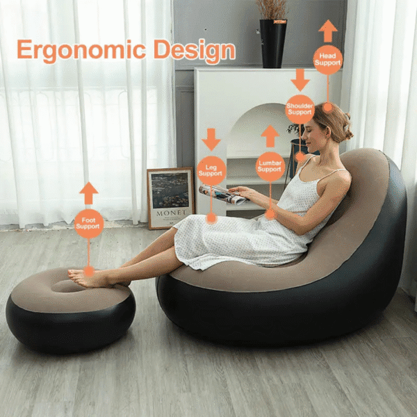 inflatable single size puff sofa chair