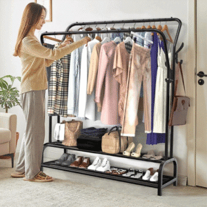 Multipurpose Curved Metal Double Garment Rack Multipurpose Curved Metal Double Garment Rack