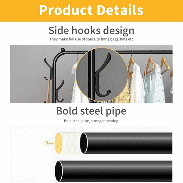 Multipurpose Curved Metal Double Garment Rack