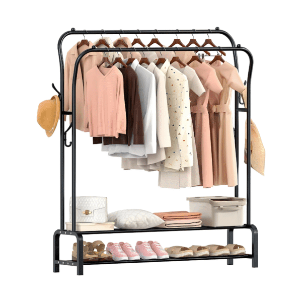 Multipurpose Curved Metal Double Garment Rack
