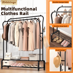 Multipurpose Curved Metal Double Garment Rack Multipurpose Curved Metal Double Garment Rack