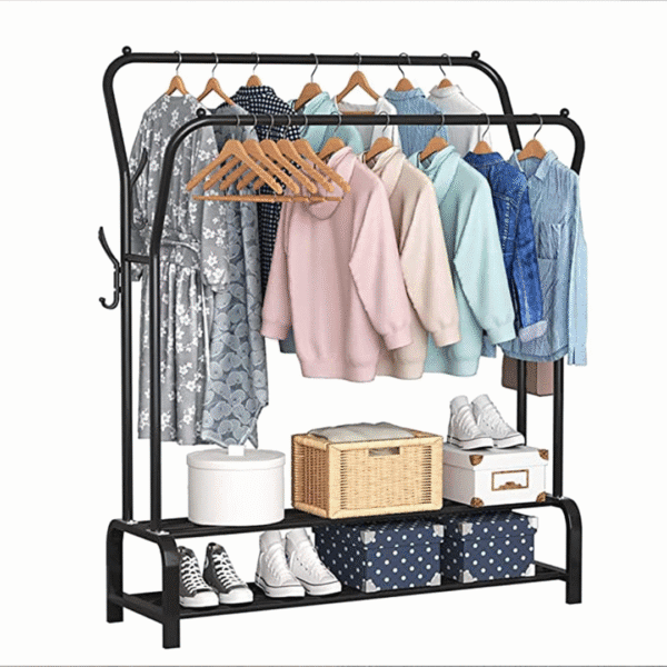 Multipurpose Curved Metal Double Garment Rack