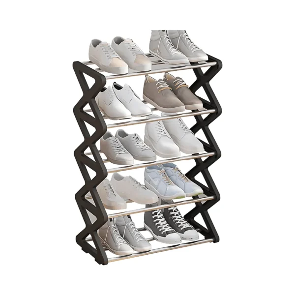 5 Layer X Shaped Metal Shoe Rack - Image 2