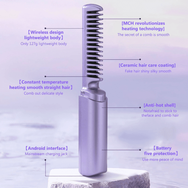 Rechargeable Mini Hair Straightener Comb