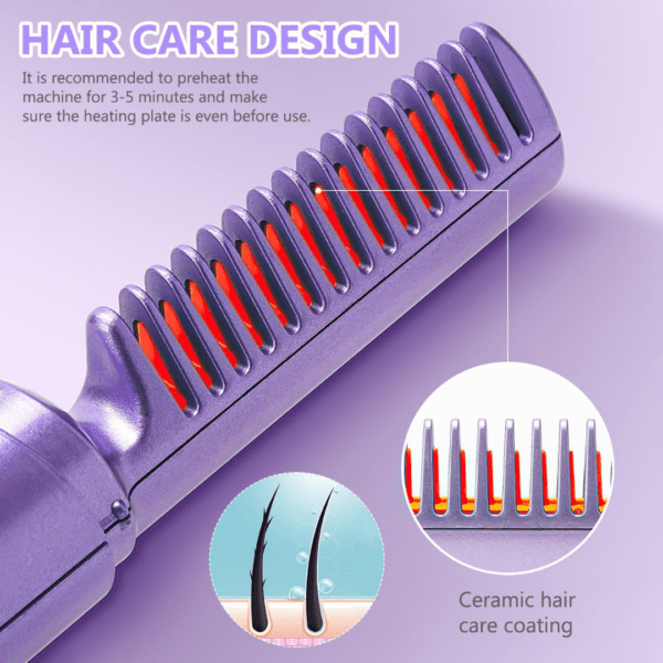 Rechargeable Mini Hair Straightener Comb