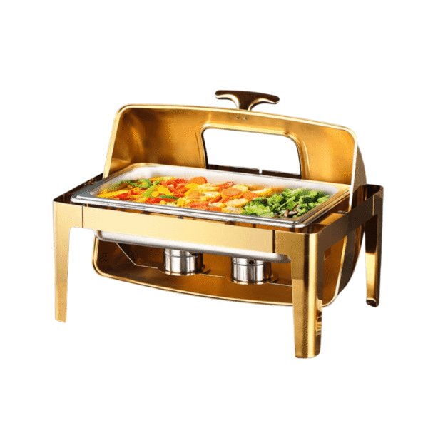Gold Chafing Dish with Glass Window 9L