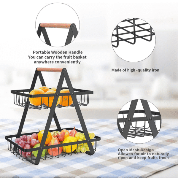 2 Tier Metal Vegetable and Fruit Basket