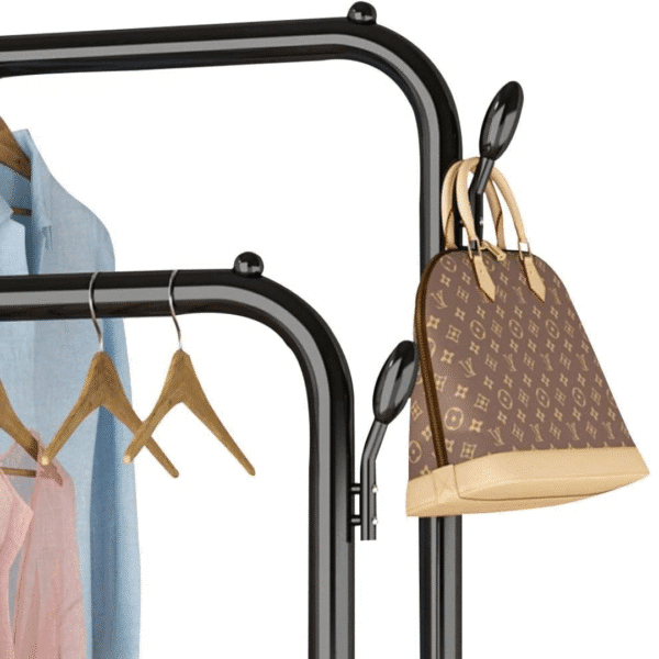 Metal Double Pole Clothes and Shoe Rack