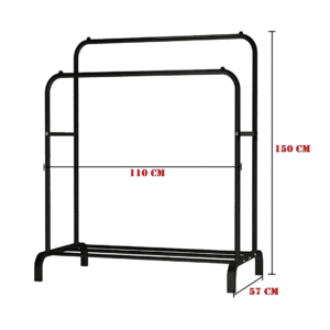 Metal Garment Rack with One Bottom Shelf